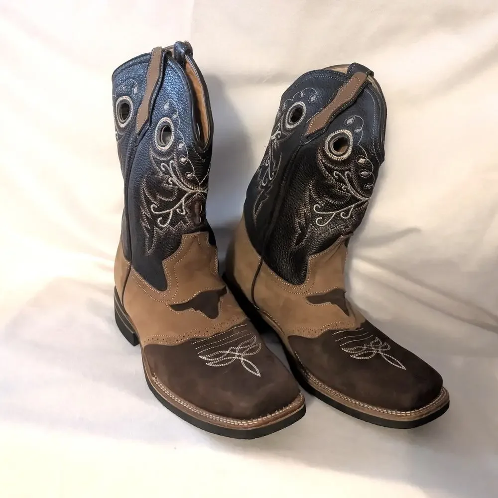 La Sierra Men's Cowboy boots Brown Suede Size 12 EXCELLENT